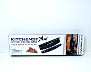 KitchenStar Pizza Cutter 14" Black Non-Stick Blade Cover Slicer Rocker Knife_AR