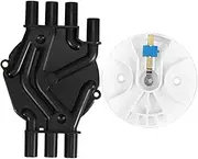 ULTECHNOVO 1set Replacement Ignition Distributor Cap and Rotor Kit for Material Engine Performance Compatible Multiple Vehicle Models Interference Shielding