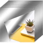 10Pk 6x6 Flexible Mirror Sheets Reflective Mirror Wall Stickers