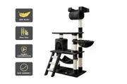 BEASTIE 141cm Cat Tree Scratcher Tower Cat Scratching Post Black