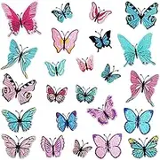24 Pcs Butterfly Iron on Patches, Sew on Applique Patch for Backpack Clothes Hats Dress Jeans, DIY Accessories, Butterfly