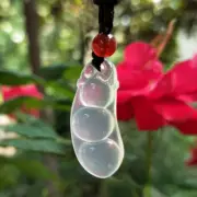 Jade Marrow String Bean Pendant White Agate Fudou Jade Pendant for Men Women