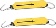 Kisangel 2pcs Spring Fish Scale Portable Fishing Scale with Hook Large Handle Hanging Luggage Scale Handheld Weighing Vertical Spring Machine Yellow 25kg