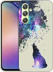 [GlamCase] for Samsung Galaxy A54 5G, Samsung Galaxy A54 5G Case - Galaxy Wolf Design Printed Sleek Cute Plastic Hard Protective Designer Back Phone Case/Cover for Samsung A54 5G