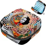 Period Bag,Sanitary Napkin Storage Bag,Abstract Mandala Flowers,Tampon Holder for Purse
