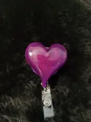Heart Retractable Badge Reel ID Holder