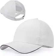 [BAOPLAYKIDS] Little Girls Reflective Baseball Cap Criss Cross Ponytail Hat Kids Quick Dry Mesh Summer Sports Hat for Toddler Ages 3-8