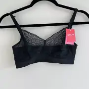 SPANX Spotlight Lace Bralette Bra 10124R Garnet Vintage Rose Black XS MSRP $48