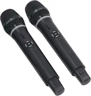 Tihebeyan Cordless Dynamic Mic System Wireless Handheld Microphone Set Dual Dynamic Mic with Builtin Reverb for Karaoke Stage Performance Studio Recording