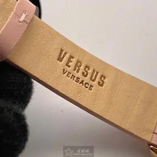 【VERSUS】VERSUS凡賽斯女錶型號VV00363(粉紅色錶面玫瑰金錶殼粉紅真皮皮革錶帶款)