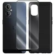 Carbon Fiber TPU Case Shatterproof Screen Protector for 1+ / OnePlus Nord N20 5G