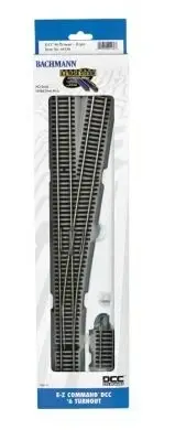 Bachmann E-Z Track #6 Right Hand Turnout, Decoder-Equipped, HO Scale