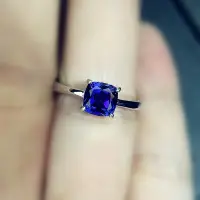 在飛比找Yahoo!奇摩拍賣優惠-戒指銀飾韓國S925純銀藍寶石開口手工戒指可調節