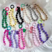 Colorful Bead Chain Phone Strap Phone Case Accessories Bag Decoration Keychain