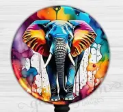 Elephant Badge Holder, Beautiful Elephant Badge Reel, Blue ID Retractable GG6552