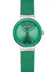 Bering 10129-808 Green Silicone Womens Watch