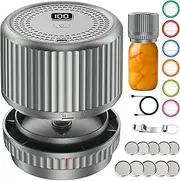 UNERVER M12 Electric Mason Jar Vacuum Sealer - Mason Jar Vacuum Sealer Kit with Wide and Regular Mouth Mason Lids, Jar Vacuum Sealer for Canning Jars, Vacuum Sealing Machine for Food Storage Grey