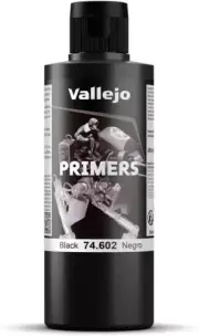 Vallejo - Surface Primer Color | Black Acrylic Primer 200 ml (6.76 fl.oz.)