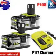 9.0Ah/6.0Ah/5.0Ah For Ryobi One + Plus RB18L50 18V Li-ion Battery P108 P105 P104