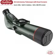 Teseek SPX5-80 350X 5MP 4K Astronomical Telescope 300mm IP54 w/ Dual Screens #sz