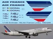 1/144 Decals for Air France Livery Decals for Embraer 190 Decal TBD299