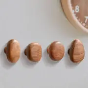 4 Pieces Wall Mounted Wood Hooks Modern Wooden Coat Hooks for Scarf Hat Bag