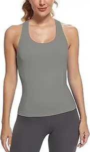 [MathCat] Workout Tops for Women Racerback Tank Tops Seamless Running Tank Tops Muscle Tank