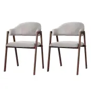 Artiss Dining Chairs Grey Linen Fabric Set Of 2 Nadi