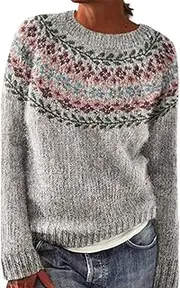 [Generic] Panrila Womens Clothing, Panrila Womens Sweater, Panrilla Sweaters Women, Plus Size Vintage Crewneck Sweater