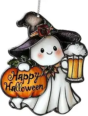 Gupcaqosjw Ghost Sun Catcher | Ghost Decor | Sun Catcher Cute 2D Spooky Ornaments Decorations for Window Holiday Crafts, Home Classroom Outdoor