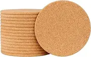 Dulinkas 16pcs 5mm Thick Cork Coasters for Drinks 3.9" Diameter Reusable & Absorbent Natural Round Coasters