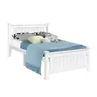 King Single Wooden Bed Frame - White