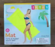 Intex Tote-N-Float Wave Inflatable Adult Air Mat, 90" X 34", 1-Piece Neon Yellow
