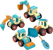 Vaguelly 4pcs Boys and Girls Construction Toys Toy Building Construction Set Detachable Truck