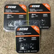 Lot Of 3 NEW ECHO 20 in. Chisel Chainsaw Chain - 70 Link 72LPX70CQ 3/8” .050”