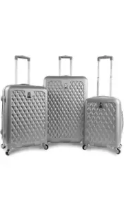 Pacific Coast Signature Pandora Hardside Rolling Luggage Set, Silver