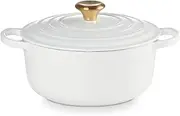 [Le Creuset] Signature Enameled Cast Iron Round Casserole 20 GLD Knob White