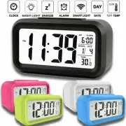 Smart Small Battery Operated Digital Alarm Clock LCD Display Backlight Calendar