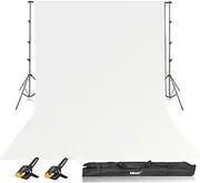 EMART White Background with Stand, 8.5x10ft(2.6x3m) Photography Back Drop Support System with 10x12ft(3x3.6m) Backdrop for Portrait, Video, Shooting, Photo, Studio