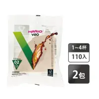 在飛比找momo購物網優惠-【HARIO】V60 無漂白02濾紙 1-4杯／110入x2