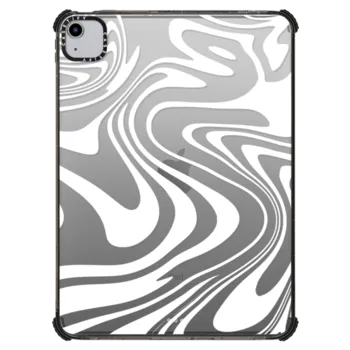 iPad Air (4th/5th gen) iPad Impact Case Marble Transparent Trippy Wavy Swirl White Spiral Warp Twirl Retro 70s Psychedelic Acid Groovy Abstract Pattern