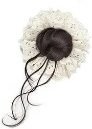 Messy Bun Hair Piece - Women Lace Updo Bun Hair Pieces | Polyester Synthetic Hair Bun Extensions, Elastic Ponytail Holder Hairbands Wigs For Party Dating Banquet Wedding Casual Event Outdoor