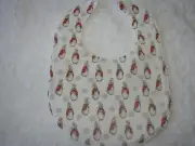 Flopsy Peter Rabbit White Newborn Baby Bib Cotton Front Towelling Back Handmade