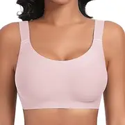 [SINFLA] Wireless Bras for Women No Underwire Seamless Full Coverage Comfortable Everyday Bra with Medium Support
