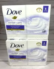 Dove WINTER CARE Bar Soap Limited Edition 8 Pack - 3.75oz 16 Total Bars (2 Pack)