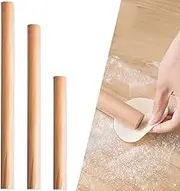 DBAILY Rolling Pin,3Pcs Beech Wood Rolling Pin Without Handles Professional Wooden Feel Smooth Non-Sticky Suitable for Pastry Making Dough Dumpling Wrapper Baking Utensils(16cm 25cm 30cm)