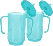 PACKOVE 2Pcs Adult Sippy Cups with Straw Spill Drinking Cups for Elderly Portable Choke Design for Safe Feeding Lightweight and Convenient Water Cups for Daily Use