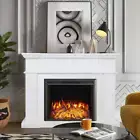 Hudson 2000W Electric Fireplace Heater White Mantel Suite With 30" Starlight Ins