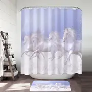 Beautiful Running White Horses the Snow Horses Shower Curtain