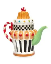 MACKENZIE CHILDS CANDY COTTAGE TEAPOT BRAND NEW IN BOX!